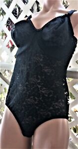 BALI BLACK FLORAL SHEER LACE SPANDEX  UNDER~WIRED BODY SHAPER 40D