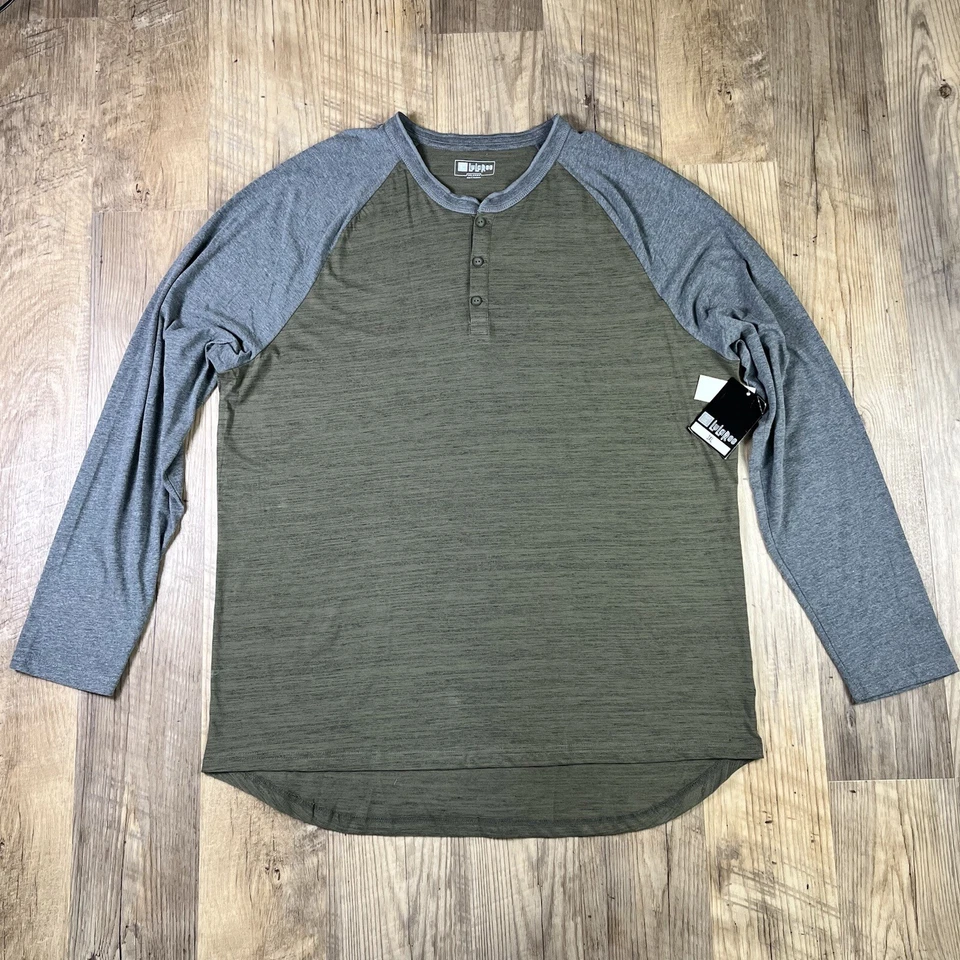 Camisa de manga larga para hombre LulaRoe 3XL dos tonos verde oliva y gris Henley nueva con etiquetas Foto 1 de 4