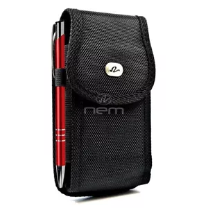 Black Vertical Heavy Duty Rugged Case Pouch For Samsung Galaxy Mega 6.3 - Picture 1 of 6