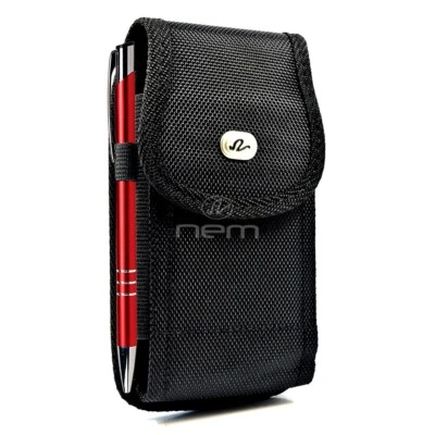 Black Vertical Heavy Duty Rugged Case Pouch For Samsung Galaxy Mega 6.3 - Image 1 of 4