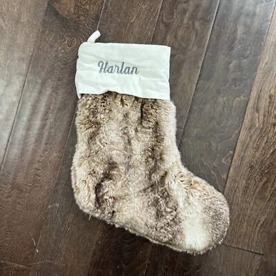 Nuevo Pottery Barn Caramelo Ombré Imitación Piel Terciopelo Navidad Medias Mono Harlan Foto 1 de 2