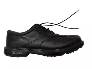 ECCO Mens Black Leather Classic Hydromax Spiked Golf Shoes 10.5 US 44 EU READ - Picture 1 of 10