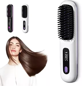 NEW Hair Straightener Brush, Cordless Hair Straighteners, Heats Up Quickly & USB - Picture 1 of 8