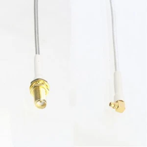 MMCX male RA to SMA Female bulkhead RG405 .086" Flexible Semi-Rigid Jumper 4~40" - Picture 1 of 4