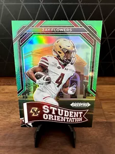 2023 Panini Prizm Draft Picks #SO-15 Zay Flowers Student Orientation Green - Bild 1 von 2
