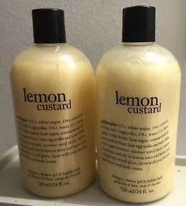 Philosophy 2 x 24 Unzen = 48 Unzen ZITRONENPUDDING Shampoo Duschgel Schaumbad versiegelt - Bild 1 von 4