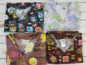 Women's Scrub Tops Various Brands Medical Large Mix Lot Free Shipping - Picture 1 of 6