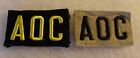 VERY RARE USN "AVIATION OFFICER CANDIDATES" DIST MARK PAIR AOC IN YELLOW ON BLUE