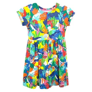 Mini Boden Girls 9-10Y Dress Colorful Sea Creature Shark Print Short Sleeve 1649 - Picture 1 of 10