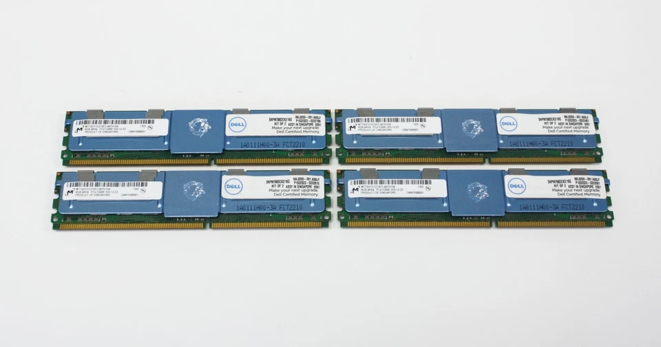 Micron 32GB(4x8GB) 4Rx4 PC2-5300F MT72HTS1G72FZ-667H1D6 ECC Reg Server Memory - Image 1 of 3