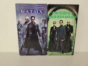Matrix 1 & 2 VHS Lot - The Matrix 1999 + Matrix Reloaded 2003 - Picture 1 of 5