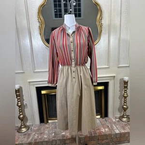 Vintage Anjac by Jack Needleman Striped Button-Front Dress (See Measurements) - Picture 1 of 14