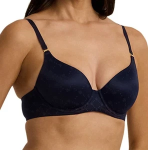 Lauren Ralph Lauren Womens Repeat Logo Full Coverage Padded Bra in Black Sz 32D - Picture 1 of 3