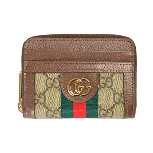 Gucci Damen Ophidia GG Lederbesatz umlaufender Reißverschluss Geldbörse Kartenetui - Bild 1 von 4