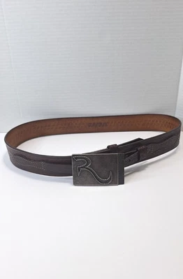 GUIDE GEAR Genuine Leather Western Belt Men's Sz 38 Metal Buckle Cowboy Grunge - Image 1 of 4