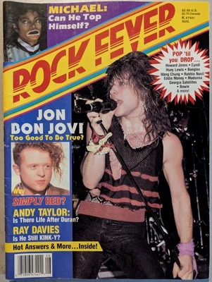 Rock Fever Magazine August 1987 Bon Jovi, Michael Jackson, Robbie Nevil, Kinks - Image 1 of 4