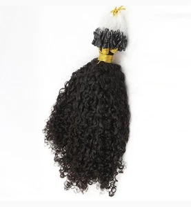 Extensión de Cabello Humano Micro Lazo Rizado Color Natural USADO 20" 22" - Imagen 1 de 9
