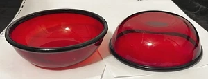Lot of TWO - 6.25" COCOON RUBY Red Glass Cereal Bowls   ARCOROC - Made in France - Picture 1 of 8