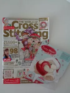 WORLD OF CROSS STITCHING UK CHRISTMAS MAGAZINE #223 + FREE GIFT, ULN - Foto 1 di 2