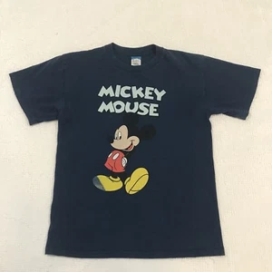 Mickey Mouse T Shirt Vintage Navy Cotton USA Labeled Size Large  Fits Medium - Picture 1 of 5