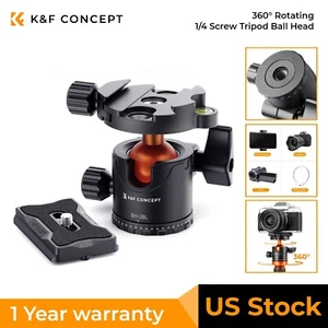 K&F Concept Tripod Ball Head 360° Panoramic with 1/4 QR Bubble Level for DSLR - Picture 1 of 10