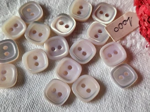 Lot 17 Antique Buttons Mother-of-Pearl White/Purple 0 3/8in Small Ref 2172 - Picture 1 of 4