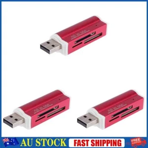 USB2.0 4 in 1 Multi Memory Card Reader for SD/SDHC/Mini SD/MMC/TF (Red) - Picture 1 of 6