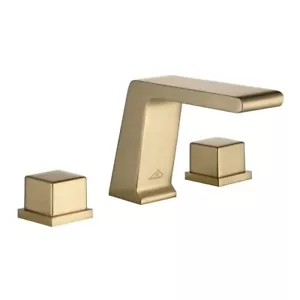 CASAINC Brush Gold 2-handle 8-in widespread Low-arc Bathroom Sink Faucet - Picture 1 of 7