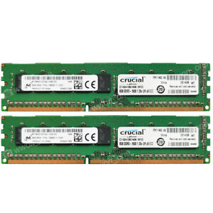 Micron+Crucial 16GB 2X8GB PC3L-12800E 1600MHz 1.35V ECC Unbuffered Server Memory