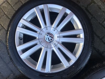 1xVW Golf / Touran 1T Alufelgen + TOP Sommerreifen DLP 225/45 R17 ca.6mm - Bild 1 von 4