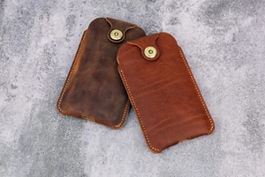 Leder Handy Hülle Tasche Flip Case mit Gürtelclip für iPhone 15 14 13 Plus Pro - Bild 1 von 12