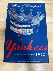 1952 New York Yankees vs St. Louis Browns Scorecard (Scored) Mantle 2nd year - Bild 1 von 5