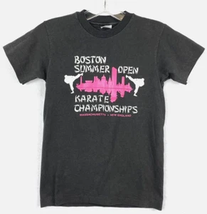 Vintage Boston Karate Championship T Shirt 1990s Single Stitch YOUTH M 10/12 - Picture 1 of 5