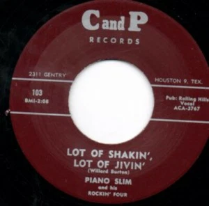 45Re ✦PIANO SLIM✦ "Lot Of Shakin', Lot Of Jivin' / Key Jammer" Solid R&B Mover ♫ - Imagen 1 de 1