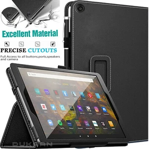 Amazon Fire HD 10 & 10 Plus 11th Generation (2021) Leather Flip Smart Case Cover - Picture 1 of 16