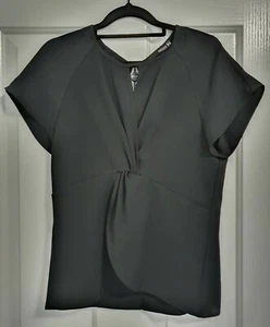 SEDUCE Black Short Sleeve 'Confide Twist' Blouse Top Shirt Sz BNWT RRP $99.95 - Picture 1 of 11