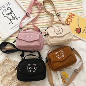 Satchel Cartoon Bear Print Messenger Bag Shoulder Bags Student Tote Handbags