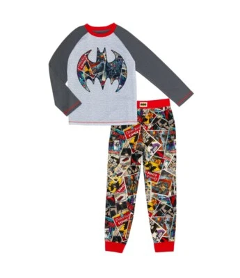 NWT 2-Piece Boys 10-12 DC Comics Batman Comic Book Long Sleeve Pajamas Sleep Set - Image 1 of 2