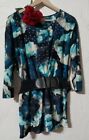 Loving It Women's Top 3/4 Sleeves Floral Rinestone & Belt Stretch Blouse Size 3X