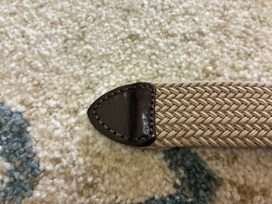 Dockers Herren Gürtel geflochten Stretch beige/khaki braun Leder goldfarbene Schnalle 38 - Bild 1 von 5