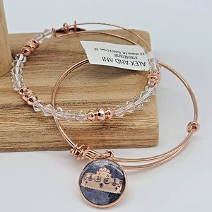 Alex and Ani February Limited Edition Queen's Crown Charm & Crystal Beaded Bangl - Picture 1 of 10