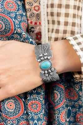 Paparazzi DESERT HAVEN blue CUFF bracelet - Image 1 of 2
