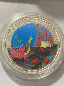 1994 Palau 5$ Proof Silver Marine Life Protection Clown Fish - Picture 1 of 2