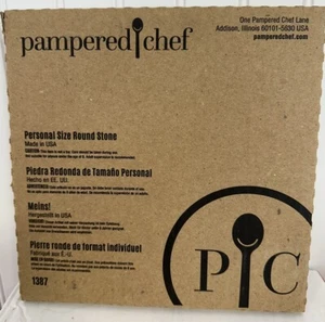 Pampered Chef Pizza Personal Size Round Stone Ceramic 8.5” #1387 New in Box - Picture 1 of 8
