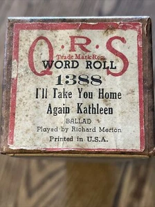 QRS Player Pianoforte Word Roll 1388 I'll Take You Home Again Kathleen Ballad - Foto 1 di 2