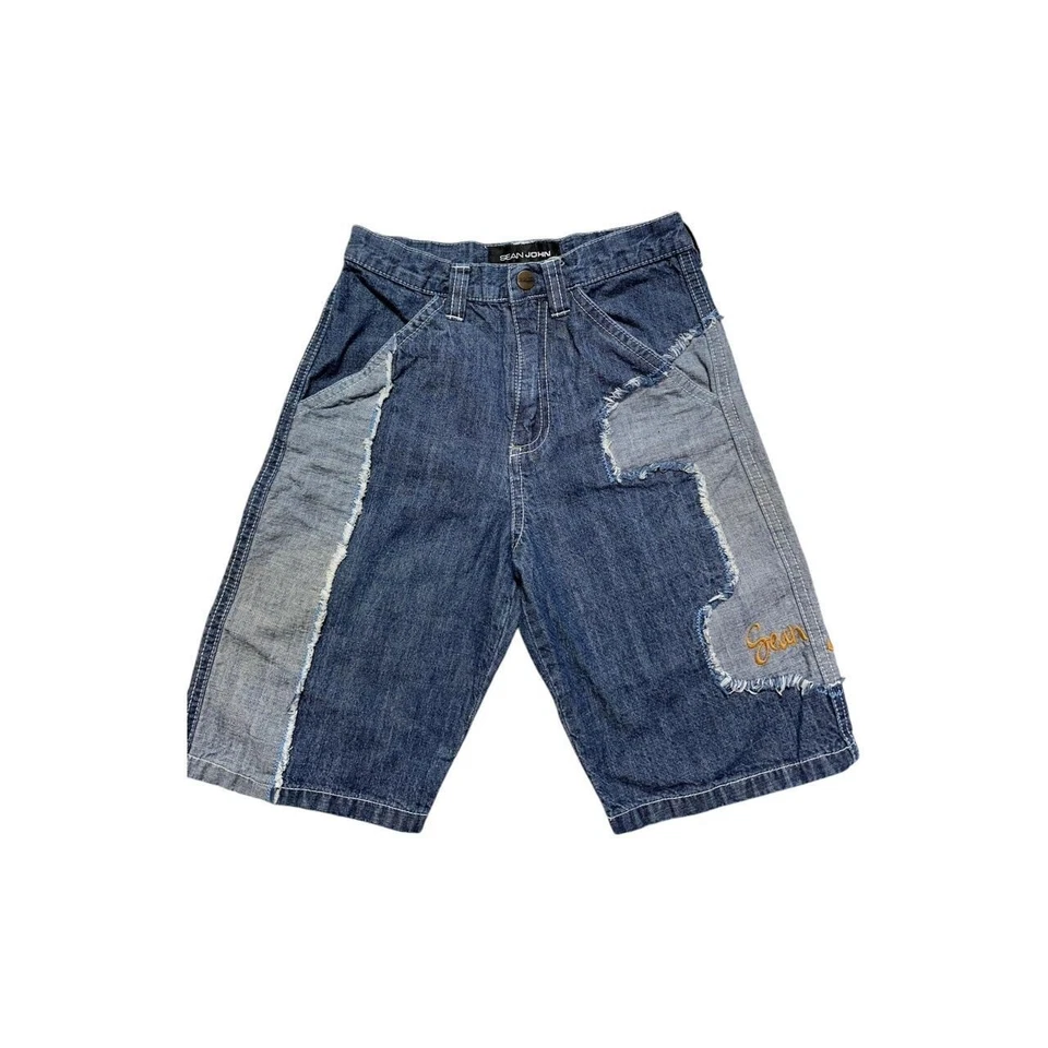 Shorts jeans vintage Sean John patchwork - Imagem 1 de 4
