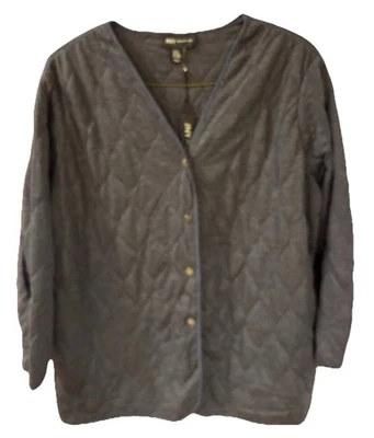 Chaqueta acolchada para mujer JNY Jones New York cuello en V botón a presión azul 2X nueva con etiquetas Foto 1 de 4