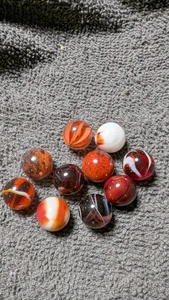Lot of Ten Vintage Red Marbles - Picture 1 of 3