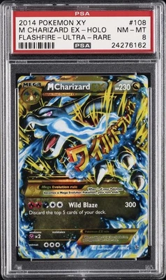 2014 POKEMON XY FLASHFIRE ULTRA RARE #108 M CHARIZARD EX PSA 8  - Image 1 of 2
