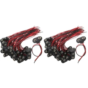 100 pcs Battery Connector 9v Battery Clip Pu Cable Housing Connection - Picture 1 of 12